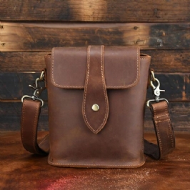 Miesten Aito Nahkainen Vintage-olkalaukku Crossbody-laukku