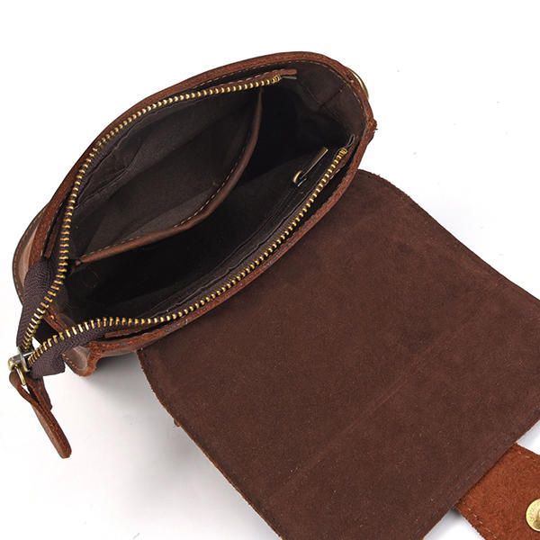 Miesten Aito Nahkainen Vintage-olkalaukku Crossbody-laukku