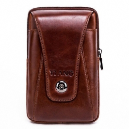 Miesten Aito Nahkainen Vintage-vyötärölaukku Business Crossbody -laukku Matkapuhelinlaukku 6 Tuuman Puhelimille