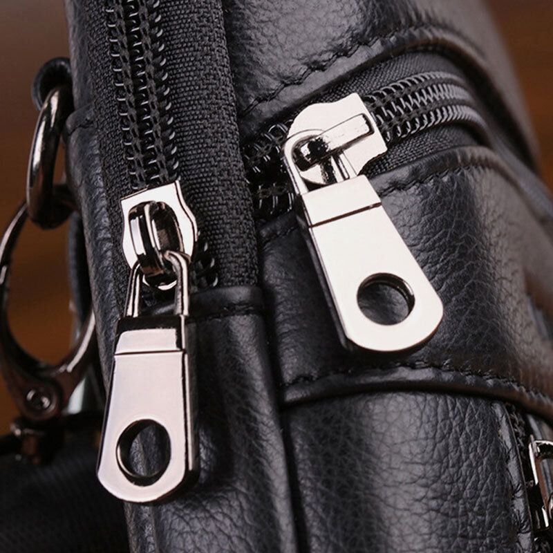 Miesten Aitoa Nahkaa 6.5 Tuuman Retropuhelinlaukku Vyökassi Crossbody Bag
