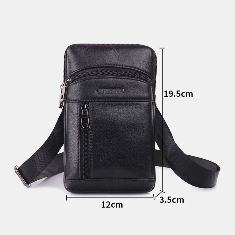 Miesten Aitoa Nahkaa 6.5 Tuuman Retropuhelinlaukku Vyökassi Crossbody Bag