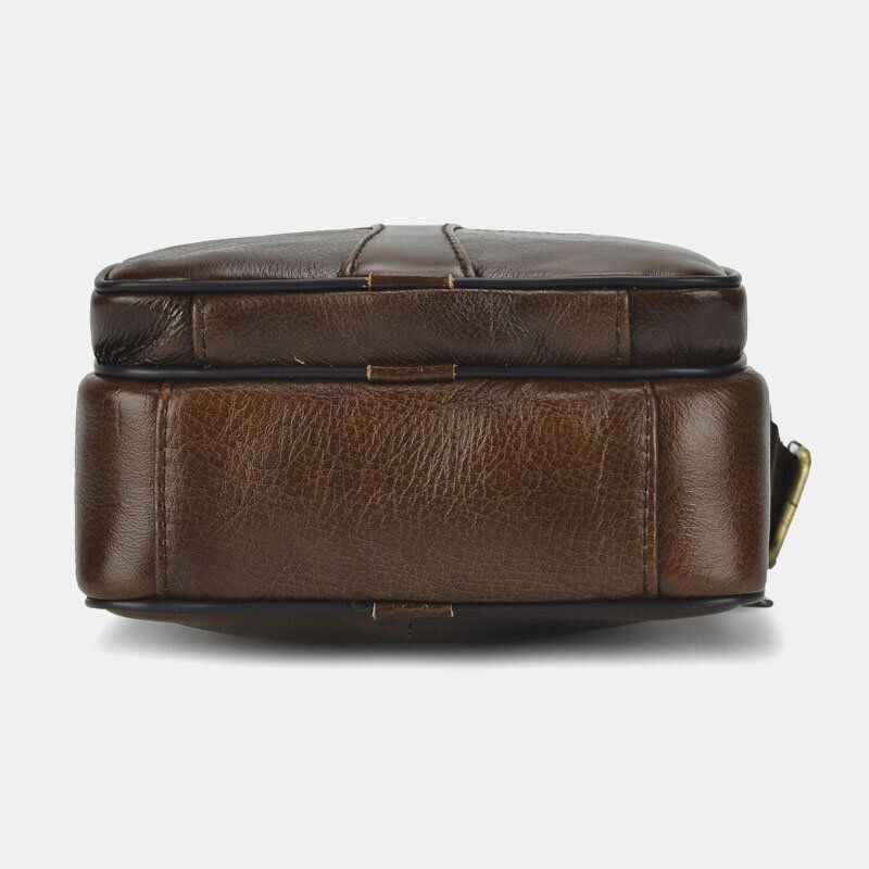 Miesten Aitoa Nahkaa Business Casual Yksivärinen Nahkainen Olkalaukku Crossbody-laukku