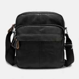 Miesten Aitoa Nahkaa Casual Kulutusta Kestävä Monikerroksinen Urheilullinen Crossbody Laukku Olkalaukku