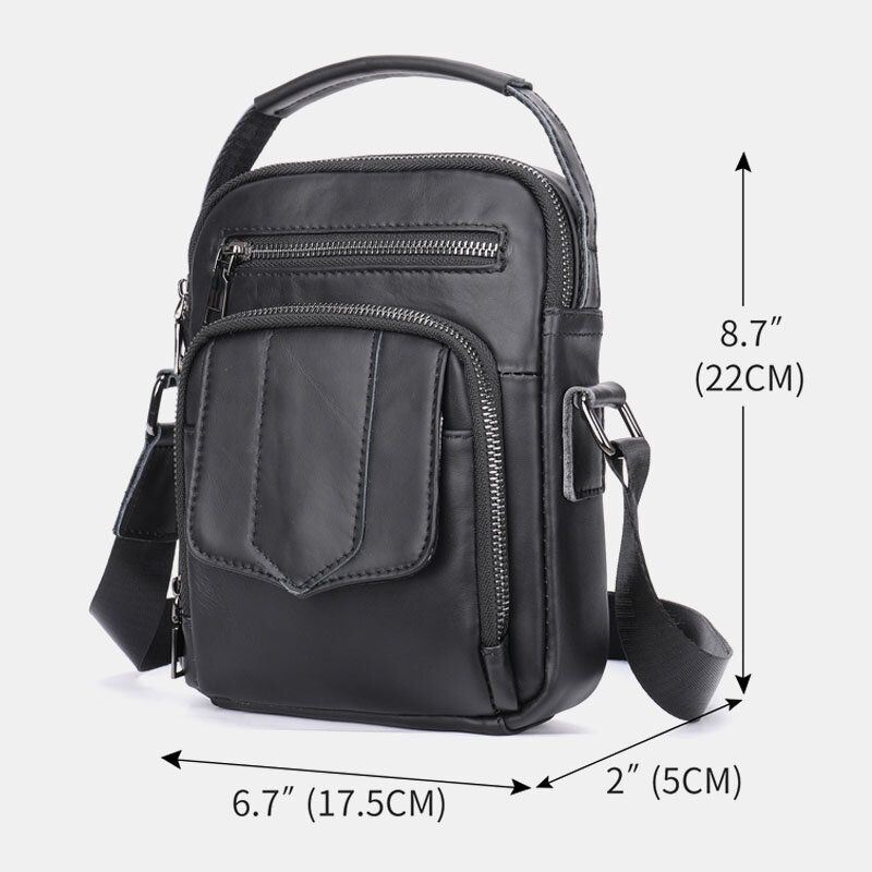 Miesten Aitoa Nahkaa Casual Kulutusta Kestävä Vedenpitävä Crossbody Laukku