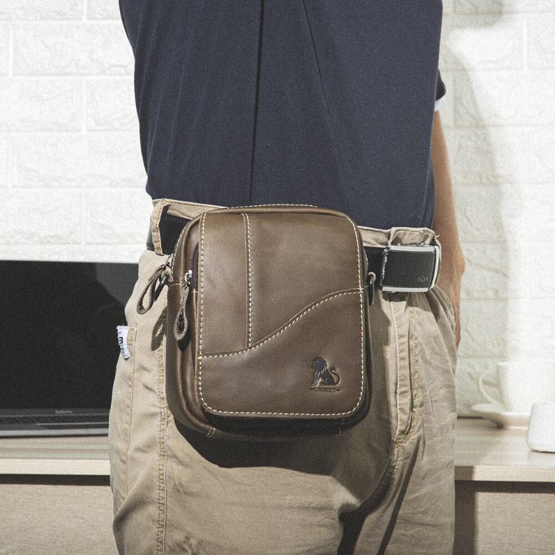 Miesten Aitoa Nahkaa Kulutusta Kestävä Suuri Kapasiteetti Vintage Lehmännahkainen Crossbody Laukut Olkalaukku Yksittäinen Laukku