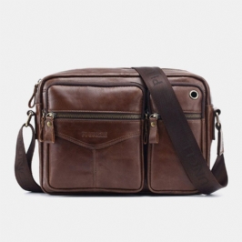 Miesten Aitoa Nahkaa Monikerroksinen Pieni Puhelinlaukku Crossbody Ba