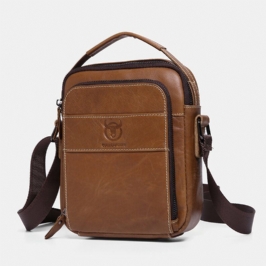 Miesten Aitoa Nahkaa Monitaskuinen Rento Crossbody Laukku Olkalaukku