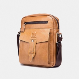 Miesten Aitoa Nahkaa Monitaskuinen Varkaudenesto Crossbody Laukku Olkalaukku