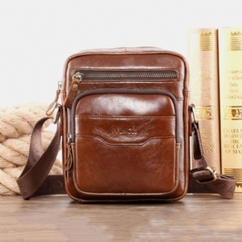 Miesten Aitoa Nahkaa Monitoiminen Retro-kulumisenkestävä Suurikapasiteettinen Käsilaukku Olkalaukku Cross Body Bag