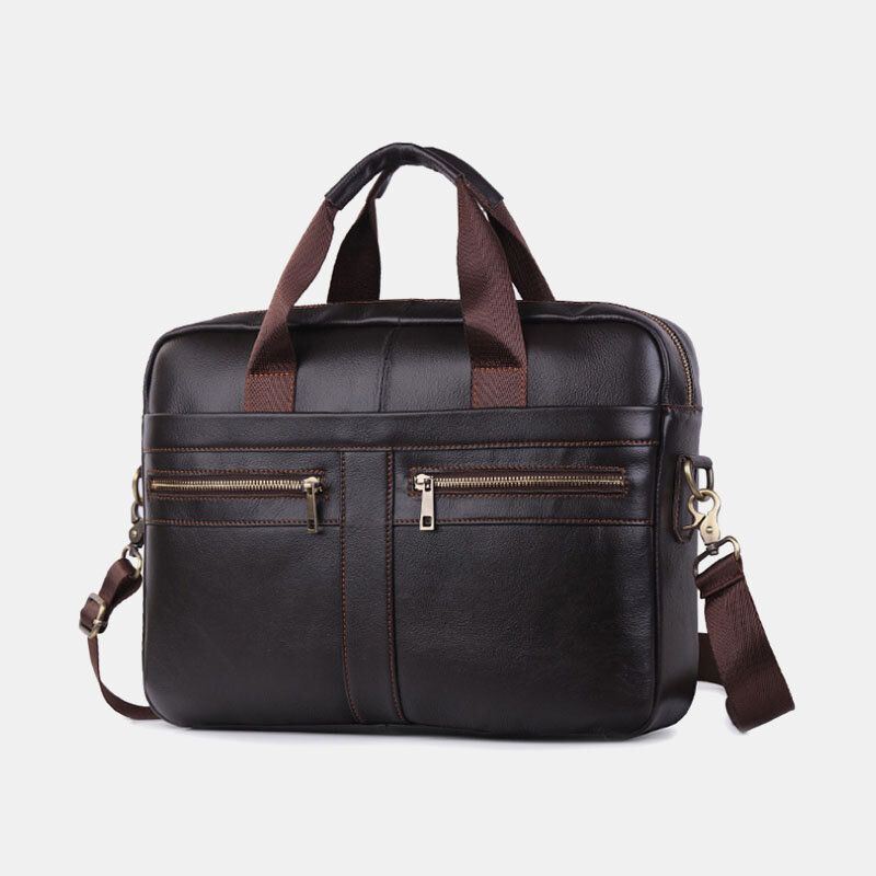 Miesten Aitoa Nahkaa Monitoiminen Retro Suurikapasiteettinen Matkakäsilaukku Cross Body Bag