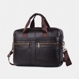 Miesten Aitoa Nahkaa Monitoiminen Retro Suurikapasiteettinen Matkakäsilaukku Cross Body Bag
