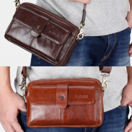 Miesten Aitoa Nahkaa Monitoiminen Retroolkalaukku Vyötärölaukku Cross Body Bag