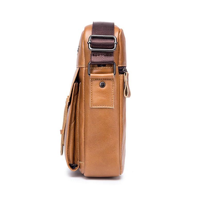 Miesten Aitoa Nahkaa Oleva Massiivi Crossbody-laukku Ulkokäyttöön