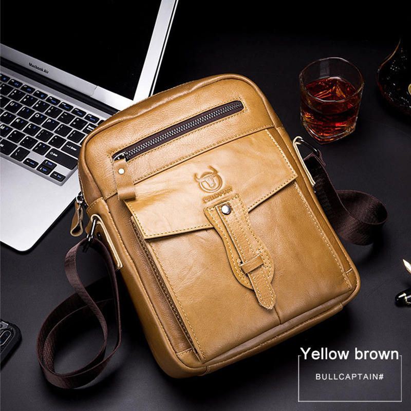 Miesten Aitoa Nahkaa Oleva Massiivi Crossbody-laukku Ulkokäyttöön