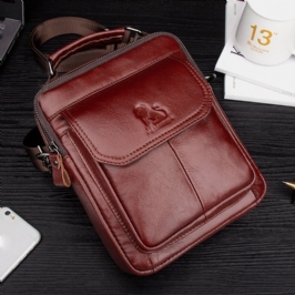 Miesten Aitoa Nahkaa Oleva Retro-nahkainen Olkalaukku Crossbody-laukku