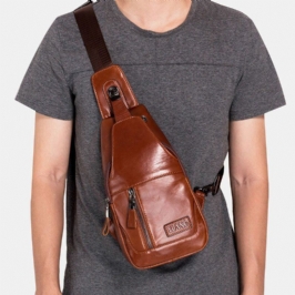 Miesten Aitoa Nahkaa Oleva Rintalaukku Olkalaukku Crossbody Bag First Layer Trend -muotilaukku