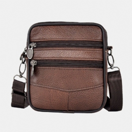 Miesten Aitoa Nahkaa Oleva Suurikokoinen Business Multi-carry Crossbody -laukku