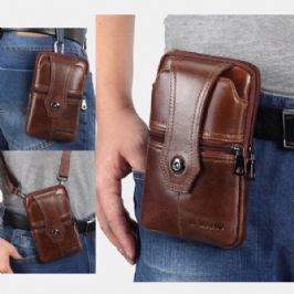 Miesten Aitoa Nahkaa Oleva Vyöpuhelinlaukku Rento Crossbody-laukku Olkalaukku