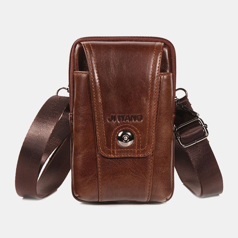 Miesten Aitoa Nahkaa Oleva Vyöpuhelinlaukku Rento Crossbody-laukku Olkalaukku