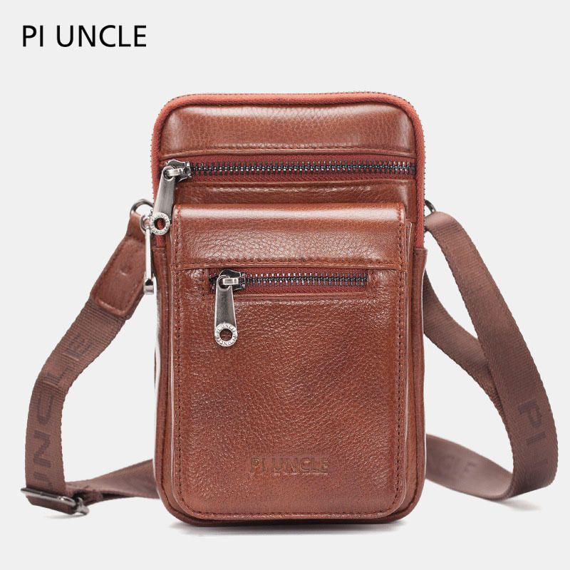 Miesten Aitoa Nahkaa Oleva Vyötärölaukku Crossbody Laukku Olkalaukku