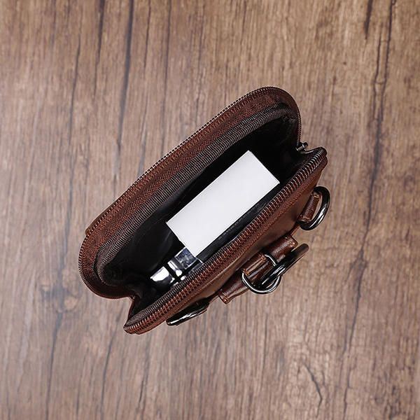 Miesten Aitoa Nahkaa Oleva Vyötärölaukku Olkapuhelinlaukku Crossbody B