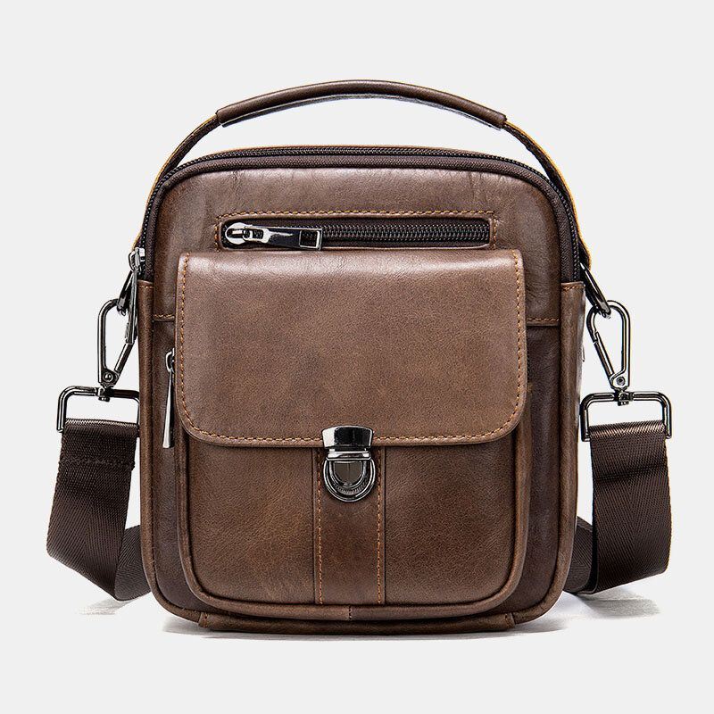Miesten Aitoa Nahkaa Selkänoja Varkaudenesto Tasku Crossbody Laukut Retro Multi-tasku Kulutuksenkestävä Messenger Bag Olkalaukku