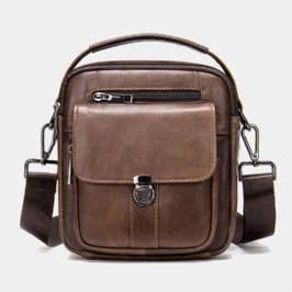 Miesten Aitoa Nahkaa Selkänoja Varkaudenesto Tasku Crossbody Laukut Retro Multi-tasku Kulutuksenkestävä Messenger Bag Olkalaukku