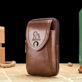 Miesten Aitoa Nahkaa Vintage Minimalistinen Muoti 6 Tuuman Puhelinlaukku Vyötärölaukku Crossbody Laukku