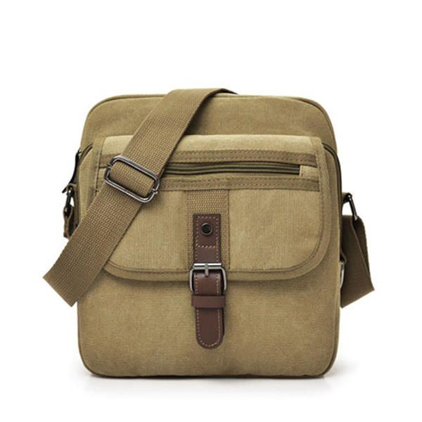Miesten Canvas Monikäyttöinen Vintage Crossbody Laukku Olkalaukku Rento Liikematkapaketti