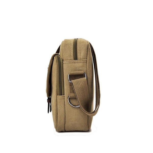 Miesten Canvas Monikäyttöinen Vintage Crossbody Laukku Olkalaukku Rento Liikematkapaketti