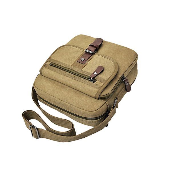 Miesten Canvas Monikäyttöinen Vintage Crossbody Laukku Olkalaukku Rento Liikematkapaketti