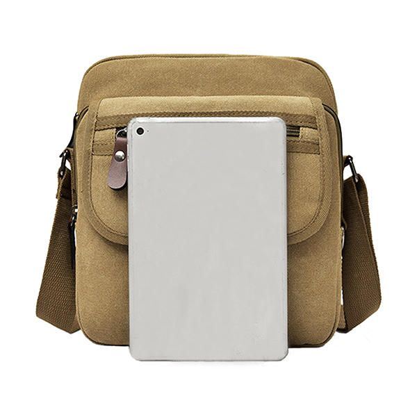 Miesten Canvas Monikäyttöinen Vintage Crossbody Laukku Olkalaukku Rento Liikematkapaketti