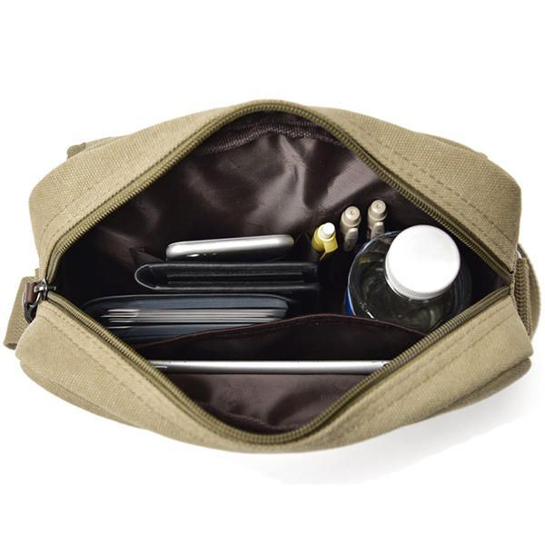 Miesten Canvas Monikäyttöinen Vintage Crossbody Laukku Olkalaukku Rento Liikematkapaketti