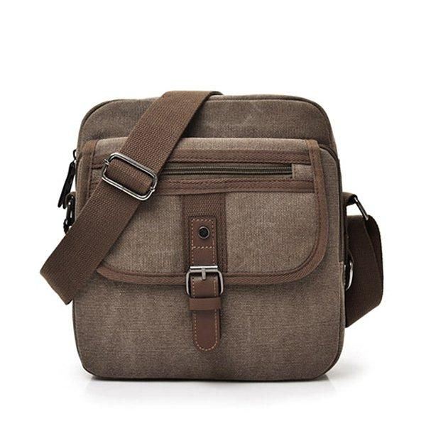 Miesten Canvas Monikäyttöinen Vintage Crossbody Laukku Olkalaukku Rento Liikematkapaketti