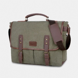 Miesten Canvas Monitaskuinen Kulumisenkestävä Vintage Business Messenger Bag Kannettavan Tietokoneen Laukku Crossbody Bag Käsilaukku