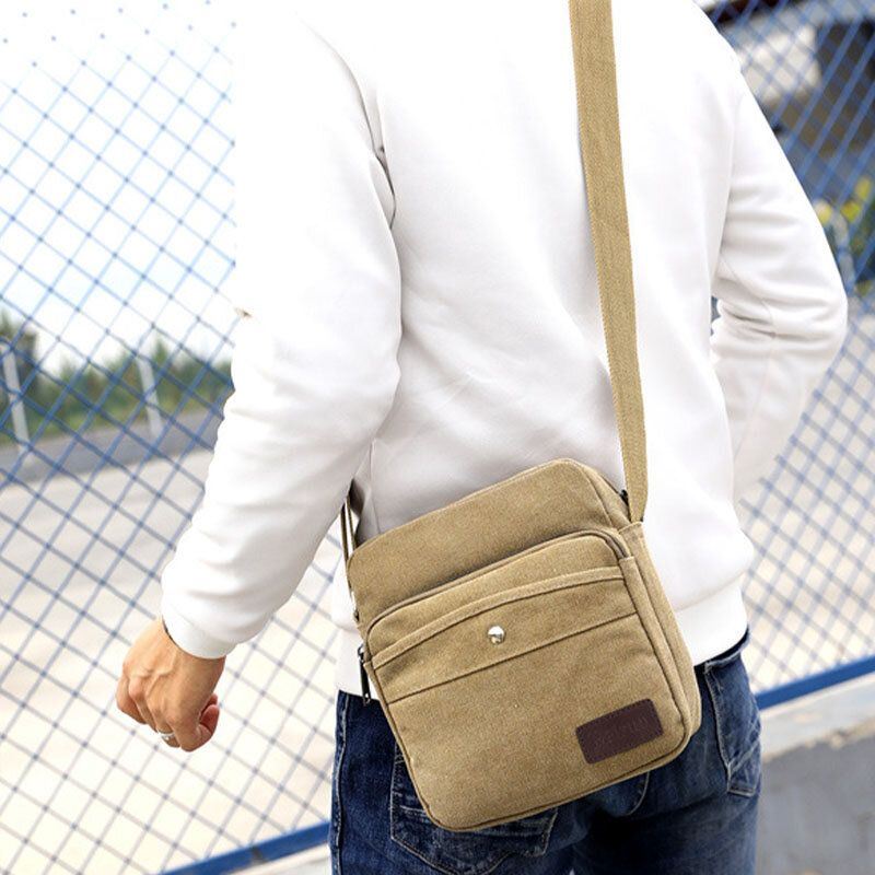 Miesten Canvas-olkalaukku Crossbody-laukku Ulkokäyttöön