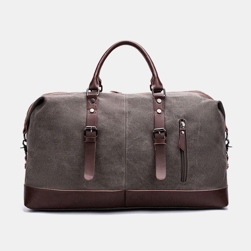 Miesten Canvas Pu Nahka Suuri Tilavuus Monitaskuinen Käsilaukku Olkalaukku Matkalaukku Duffle Bag Crossbody Laukku