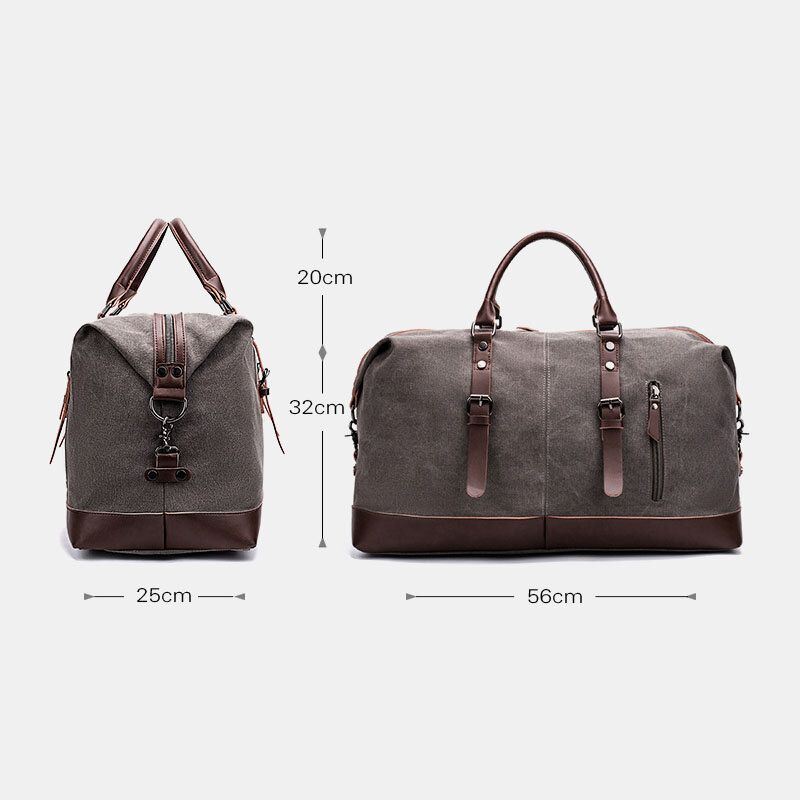 Miesten Canvas Pu Nahka Suuri Tilavuus Monitaskuinen Käsilaukku Olkalaukku Matkalaukku Duffle Bag Crossbody Laukku