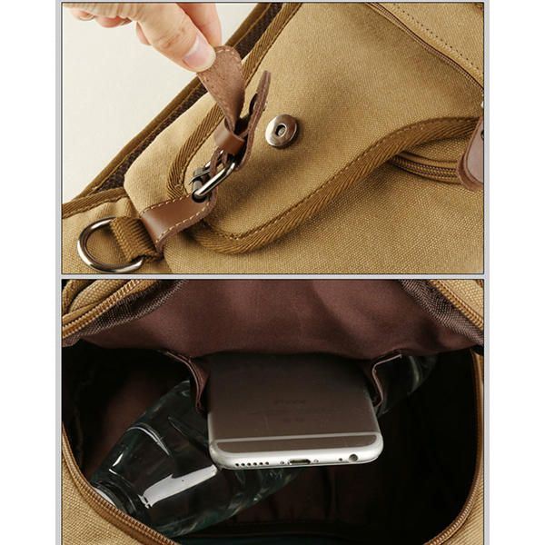Miesten Canvas Retro Crossbody Laukku Rintalaukku Rento Ulkoilu Olkalaukku