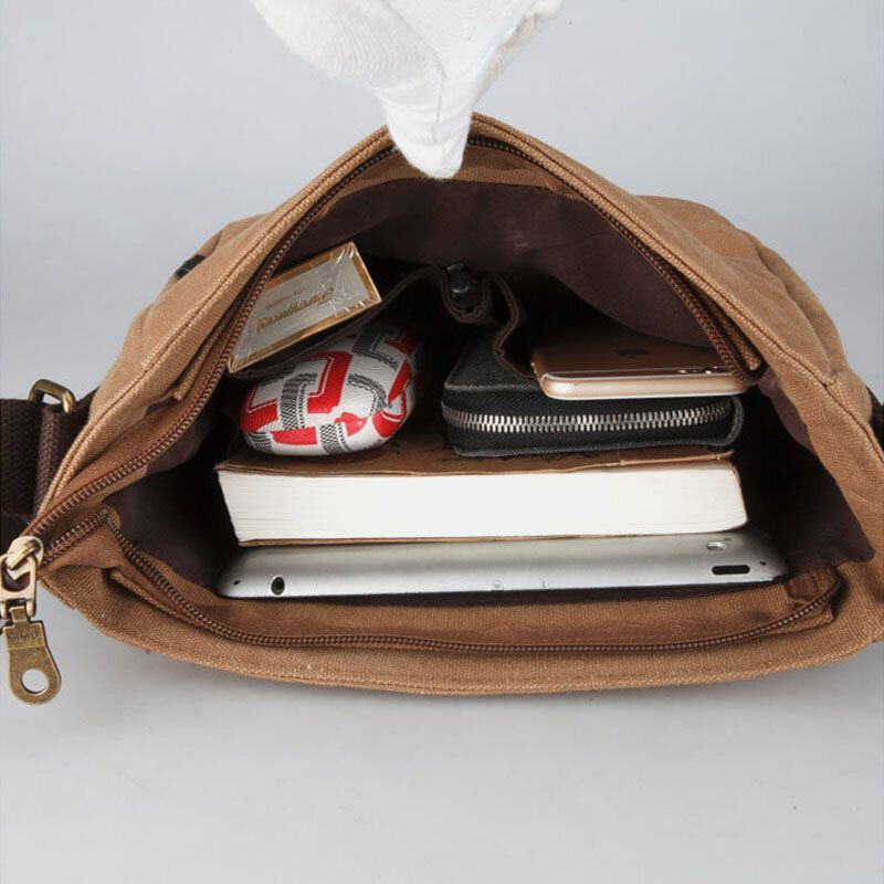 Miesten Canvas Retro Suurikokoinen Olkalaukku Crossbody Bag