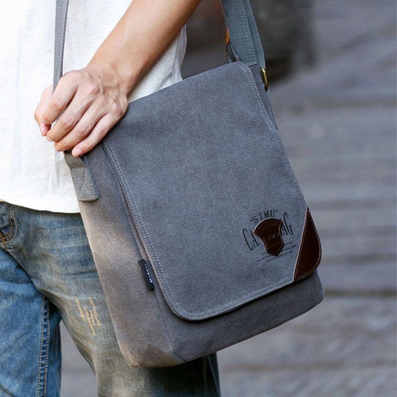 Miesten Canvas Retro Suurikokoinen Olkalaukku Crossbody Bag