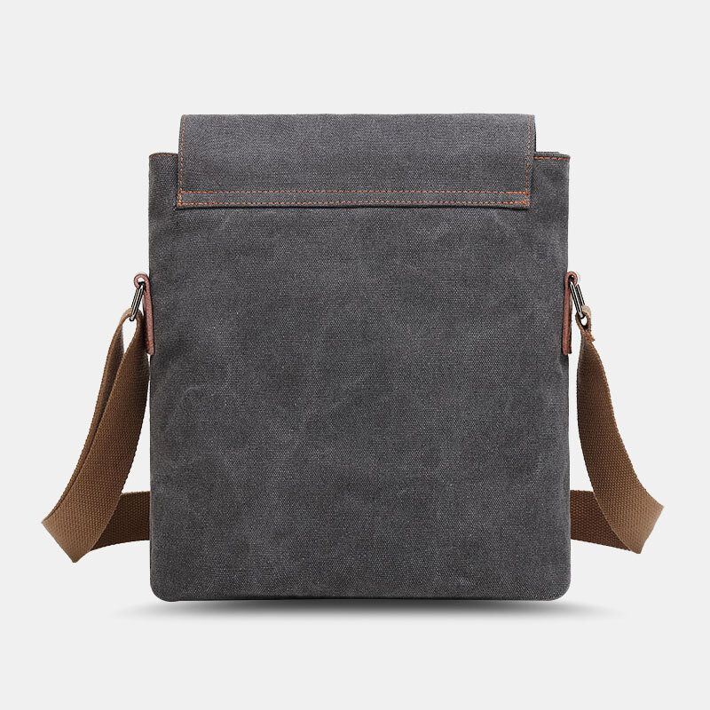 Miesten Canvas Vedenpitävä Monilokeroinen Läpällinen Crossbody Olkalaukku