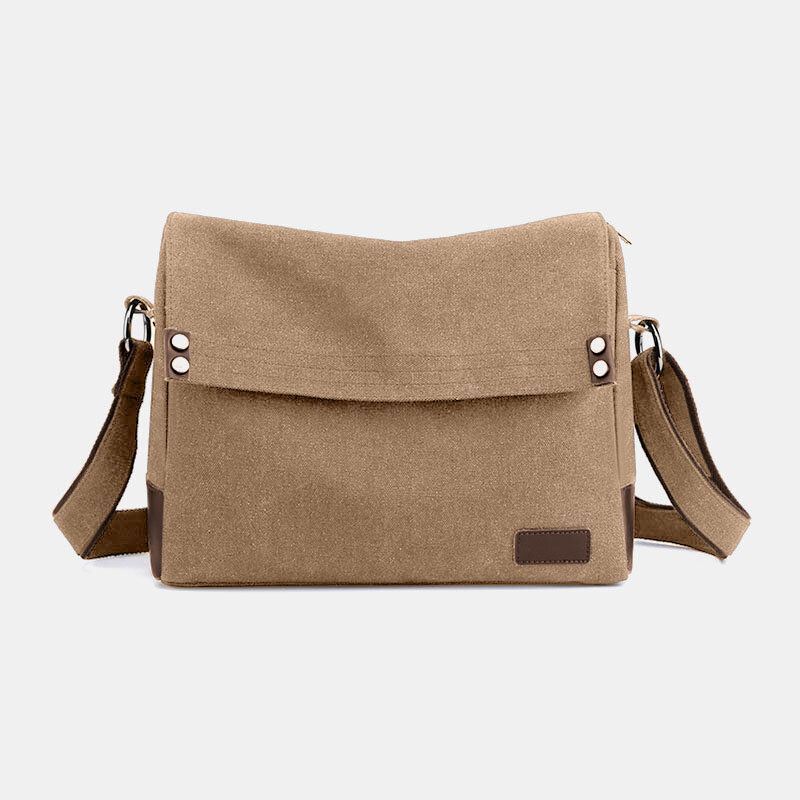 Miesten Canvas Vintage Monitoiminen Suuri Kapasiteetti Crossbody Laukku Rento Olkalaukku