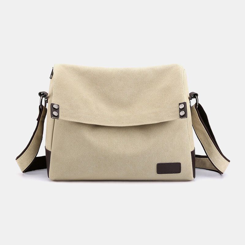 Miesten Canvas Vintage Monitoiminen Suuri Kapasiteetti Crossbody Laukku Rento Olkalaukku