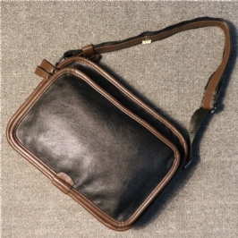 Miesten Casual Pehmeä Nahka Selkä Varkaudenesto Tasku Crossbody Laukut Messenger Olkalaukku