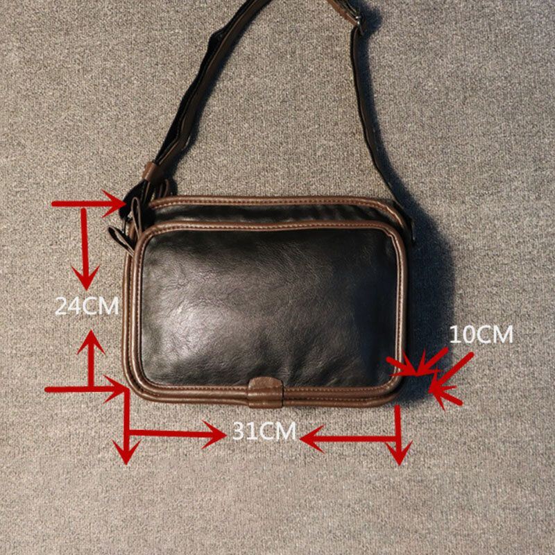 Miesten Casual Pehmeä Nahka Selkä Varkaudenesto Tasku Crossbody Laukut Messenger Olkalaukku