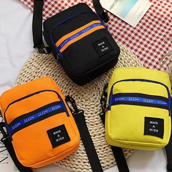 Miesten Ja Naisten Crossbody Bag Color Block Vetoketjukassit Vedenpitävät Matkoille