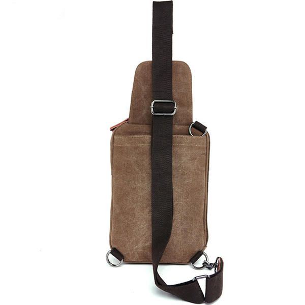 Miesten Kangas Nahkaisella Retro Hengittävä Rintalaukku Crossbody Laukku Rento Matka-olkalaukku