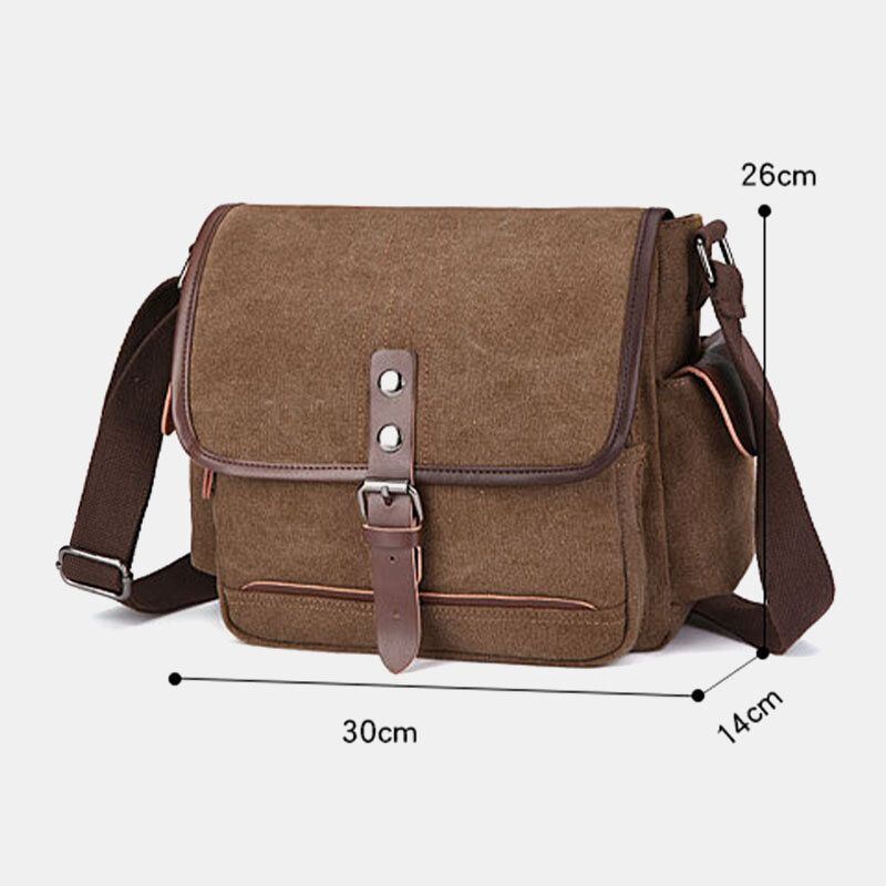 Miesten Kangas Suuri Kapasiteetti Vedenkestävä Vintage Kannettavan Tietokoneen Messenger Laukku Olkalaukku Crossbody Laukku