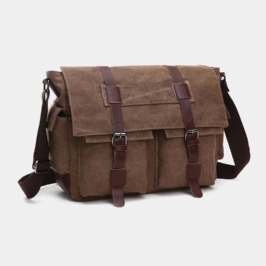 Miesten Kangas Takaosa Varkaudenesto Vetoketjutasku Crossbody Laukut Casual Suuri Tilavuus 6.3 Tuuman Puhelinlaukku Olkalaukku